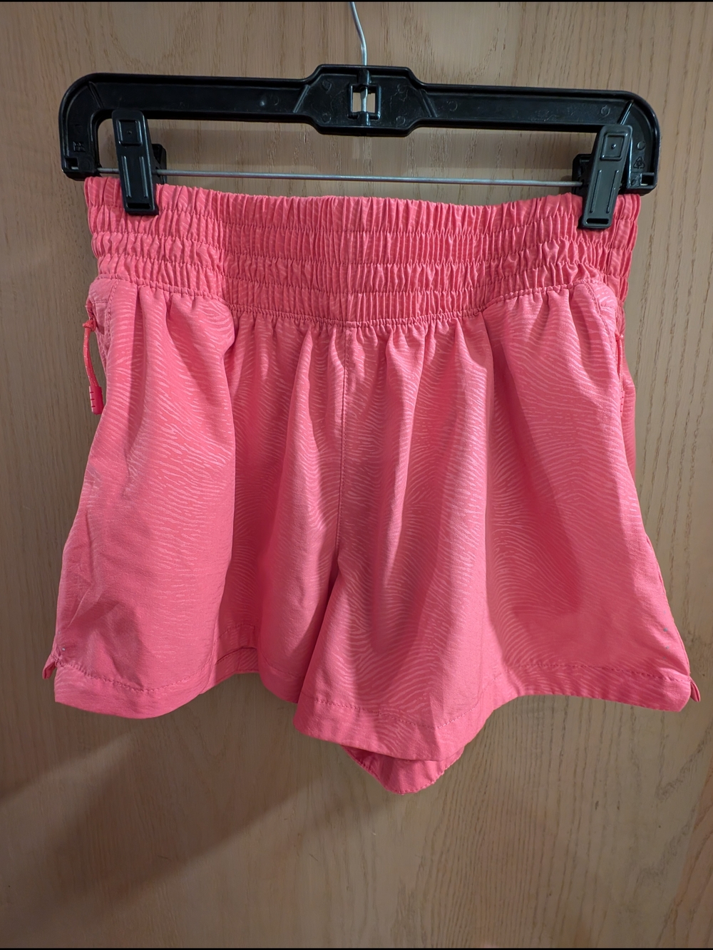 Layer 8 Coral Pink Athletic Shorts with Smocked Waist